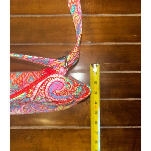 Vera Bradley Crossbody Diaper Bag Shoulder Paisley Floral Print Zip Front Pocket - Picture 8 of 14